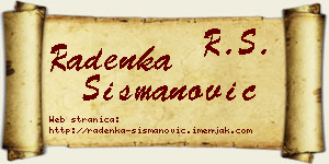 Radenka Šišmanović vizit kartica